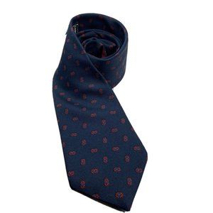 Vintage Career Cravets Tie Navy Blue Floral Business Casual Preppy Dad Formal